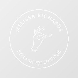 ミニマリスト ハンドとラッシュ サークル ロゴ 透過 ウィンドウサイン