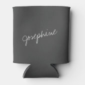 ミニマリスト ハンドレタリング 名前 黒 白 カスタム 缶クーラー (正面)