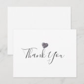 ミニマリスト ハート型 小石 スクリプト ビジネス サンクスカード ポストカード (正面/裏面)