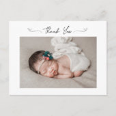 ミニマリスト ハート ベビーシャワー サンクス ベビー フォト ポストカード (正面)
