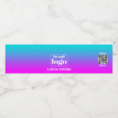 ミニマリスト バイオレットアクア グラデーション エレメンタル ロゴ ペットボトルラベル (シングルラベル)