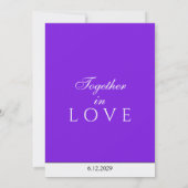 ミニマリスト バイオレット ホワイト モノグラム 招待状 (裏面)