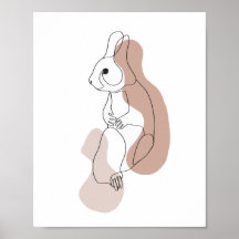 ミニマリスト・バニー・ラインアートイラスト