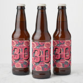 ミニマリスト バラの花 誕生日グッズ ビールラベル (ボトル)