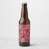 ミニマリスト バラの花 誕生日グッズ ビールラベル (正面)