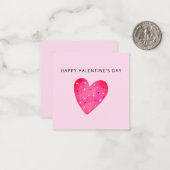 ミニマリスト バレンタインデー ハート ウォーターメロン ラブ ノートカード (正面/裏面インサイチュ)