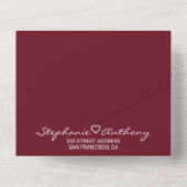 ミニマリスト バーガンディ ハート 現代のウェディング   オールインワン招待状 (裏面)