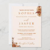 ミニマリスト バーン オレンジ ボヘミア ウェディング 招待状 (正面)