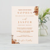 ミニマリスト バーン オレンジ ボヘミア ウェディング 招待状 (スタンド正面)