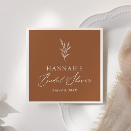 ミニマリスト バーン オレンジ ボヘミア ブライダル シャワー スタンダードカクテルナプキン