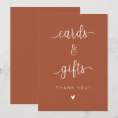 ミニマリスト バーン スクリプト カードとギフト サイン 招待状 (正面/裏面)