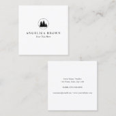 ミニマリスト·パイン·ツリー·ロゴ·名刺 スクエア名刺 (正面/裏面)