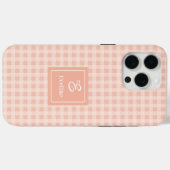 ミニマリスト パステルコーラル iPhone カスタムモノグラムケース Case-Mate iPhoneケース (裏面 (横))
