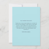 ミニマリスト パステルブルー ワンフォト パーティー サンキューカード (裏面)