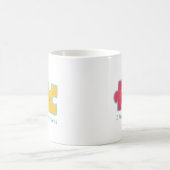 ミニマリスト パズル カップル 可愛い ピンク イエロー コーヒーマグカップ (中央)