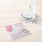 ミニマリスト パターン ガラス コースター (アングル)