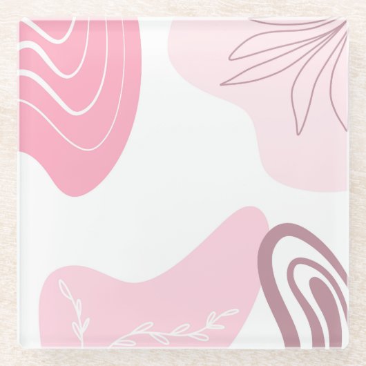 ミニマリスト パターン ガラス コースター (正面)