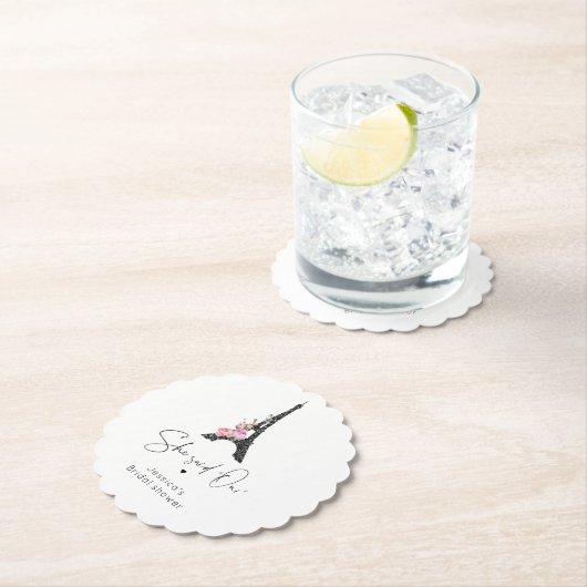 ミニマリスト パリ エッフェル塔 ウェディング ウェルカム ペーパーコースター (インサイチュ)