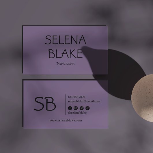 ミニマリスト・パープルボホ | トレンディーレトロシック 名刺