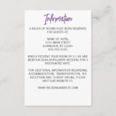 ミニマリスト・パープル結婚ラークスパー エンクロージャーカード (正面)