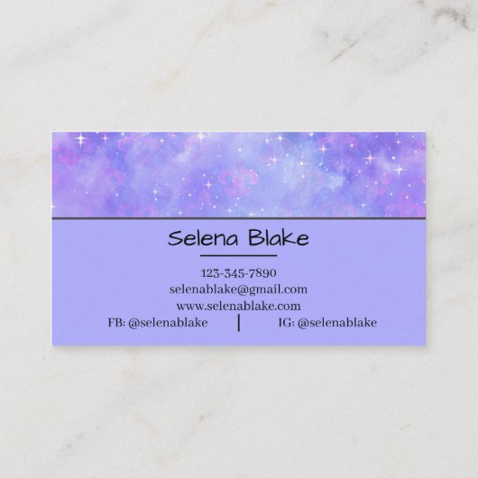 ミニマリスト・パープル | お洒落&プロフェッショナル美学 名刺 (裏面)