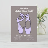 ミニマリスト パープル バレエ ダンス リサイタル ご招待 招待状 (スタンド正面)