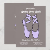 ミニマリスト パープル バレエ ダンス リサイタル ご招待 招待状 (正面/裏面)