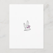 ミニマリスト パープル ベリー リーフ ウェディング ゲスト 詳細 エンクロージャーカード (裏面)