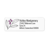 ミニマリスト パープル ベリー リーフ カスタマイズ ラベル (正面)