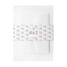 ミニマリスト·パープル·ホワイト·イニシャルズ·デ結婚ートズ 招待状ベリーバンド