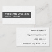 ミニマリスト・ビジネス・コンサルタント・ビジネス・カード 名刺 (正面/裏面)