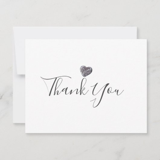 ミニマリスト ビジネス ペブル ハート サンクス サンキューカード (正面)