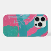 ミニマリスト ピンクとグリーンの風景 スマホケース iPhoneケース (裏面横)