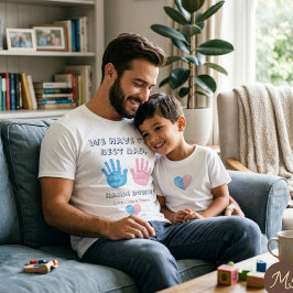 ミニマリスト ピンクとブルーの水彩ハート キッズTシャツ Tシャツ