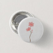 ミニマリスト ピンクサクラ 桜の花 フラワーアートP 缶バッジ (正面&裏面)