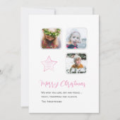 ミニマリスト ピンクスタースクリプト サン フォト シーズンカード (正面)