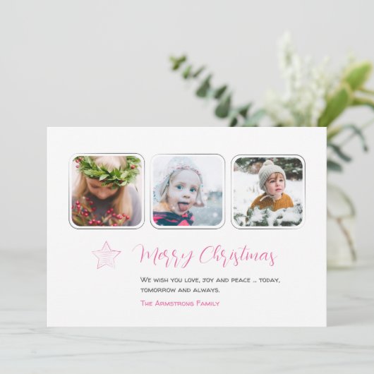 ミニマリスト ピンクスター 3枚 フォトスクリプト シーズンカード (スタンド正面)