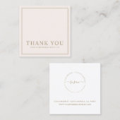 ミニマリスト·ピンク·サンキュ·ユー·ロゴ·スクエア·ビジネス·カー スクエア名刺 (正面/裏面)