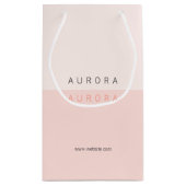 ミニマリスト ピンク ツートン ビジネス カード スモールペーパーバッグ (裏面)