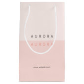 ミニマリスト ピンク ツートン ビジネス カード スモールペーパーバッグ (正面)