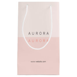 ミニマリスト ピンク ツートン ビジネス カード スモールペーパーバッグ