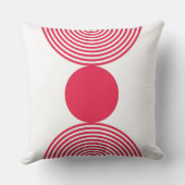 ミニマリスト ピンク & ホワイト サークル パターン クッション (裏面)