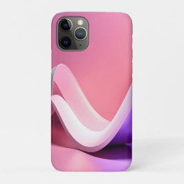 ミニマリスト ピンク 抽象的な流体波 iPhone 11 PROケース