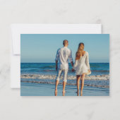 ミニマリスト ピンク 結婚式 写真付き Save The Date カード (裏面)