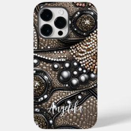 ミニマリスト フェイクレザー 抽象的パターン カスタム Case-Mate iPhone 14 PRO MAXケース