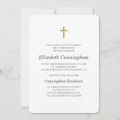 ミニマリスト、フェイク金ゴールド·クロス·ガール確認 招待状 (正面)