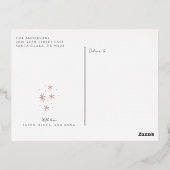 ミニマリスト フェスティブ クリスマス ツリー 箔シーズンポストカード (裏面)