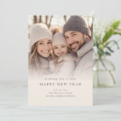 ミニマリスト フォトオーバーレイ クリーム お正月おめでとうございます シーズンカード (スタンド正面)