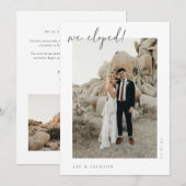 ミニマリスト フォト エロープメント アナウンスメント 招待状 (正面/裏面)