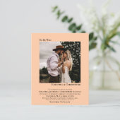 ミニマリスト フォト ピーチ BUDGET 結婚式招待状 (スタンド正面)